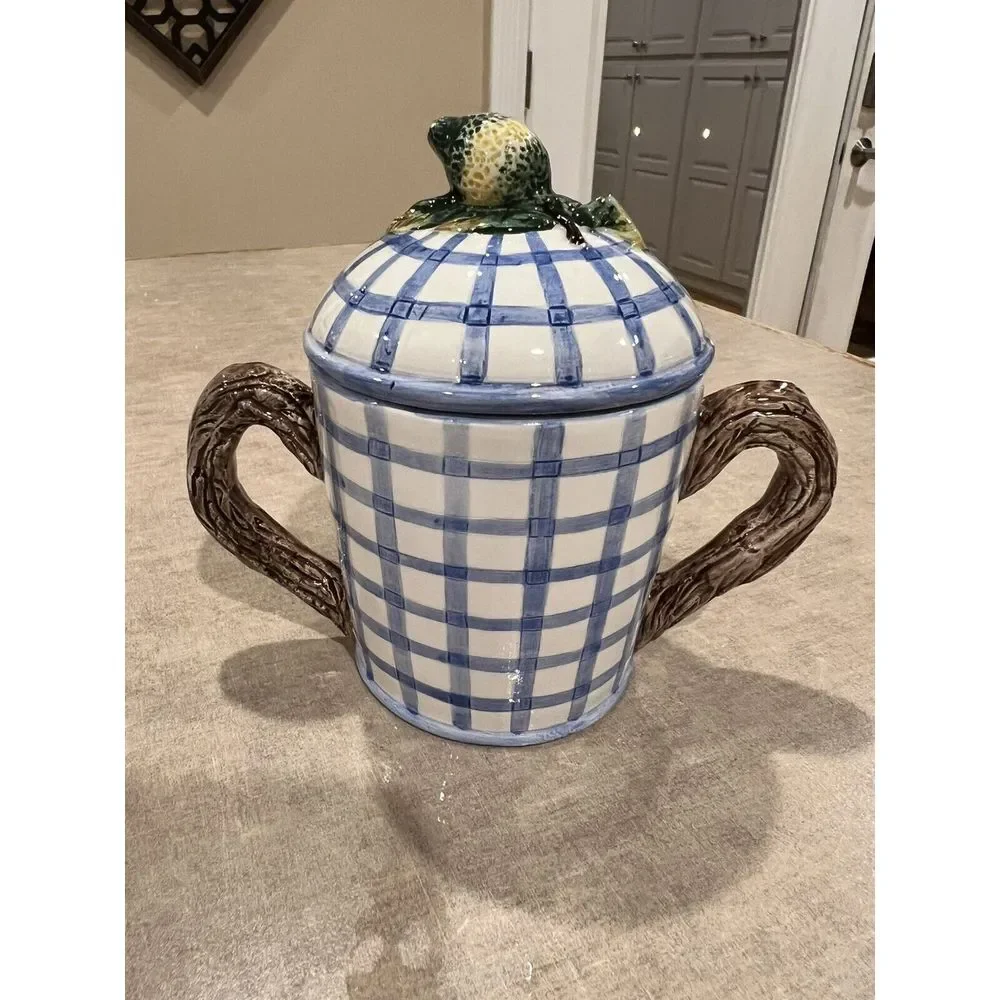 Fitz and Floyd Omnibus Vintage Fruit Arbor Teapot And Sugar Bowl 1994